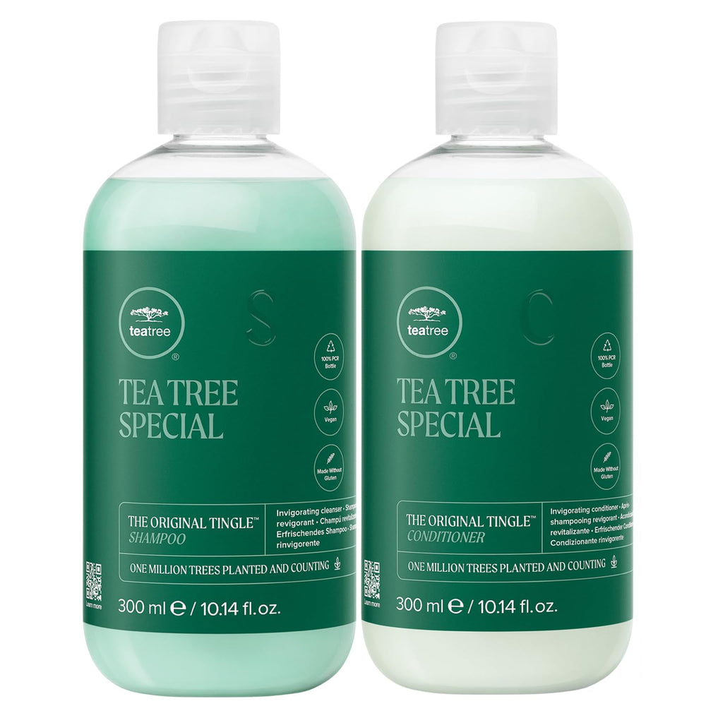 Tea Tree brand front packaging of the trio set showing festive ornament and product labels