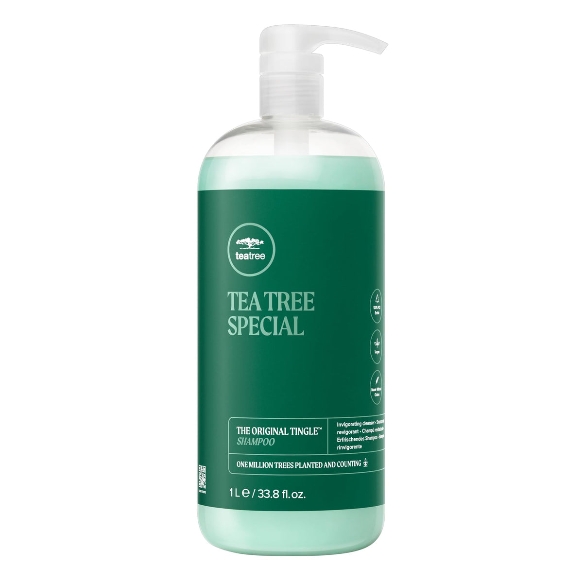 Tea Tree front bottle showing label and volume for clear recognition and benefit