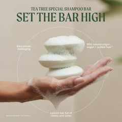 Tea Tree lather texture from bar demonstrating rich cleansing foam