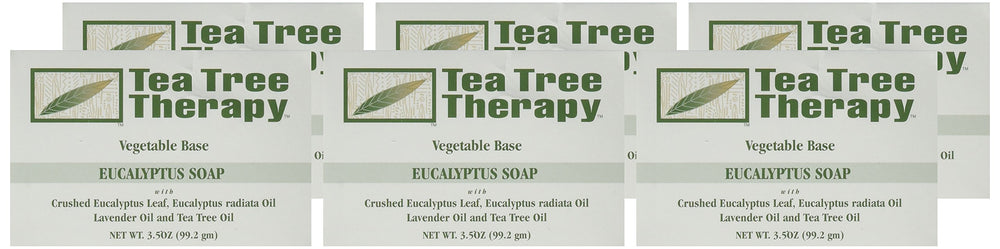 Tea Tree Therapy eucalyptus bar lather in hand demonstrating rich foam and moisturizing benefit