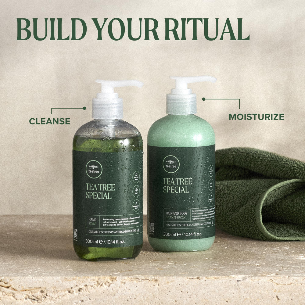 Tea Tree bottle packed in travel bag for on-the-go refreshing hand wash