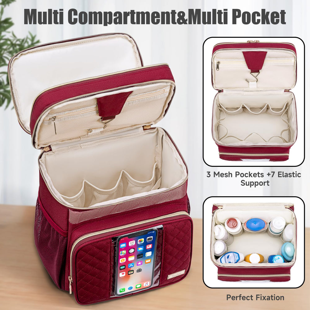 Tealari strong metal hook and top compartment offering secure hanging and small-item storage
