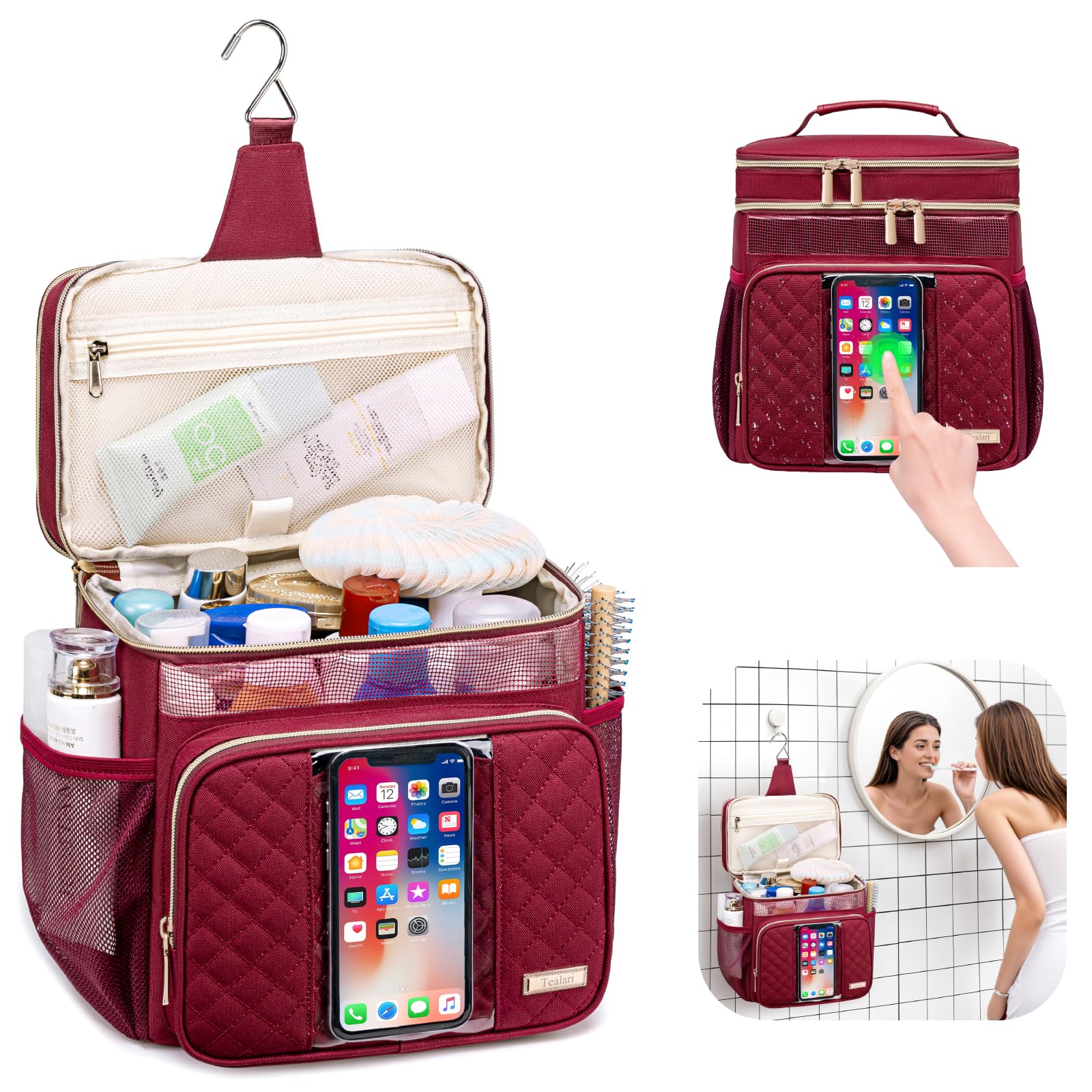 Tealari interior layout with multiple pockets providing neat storage and easy packing