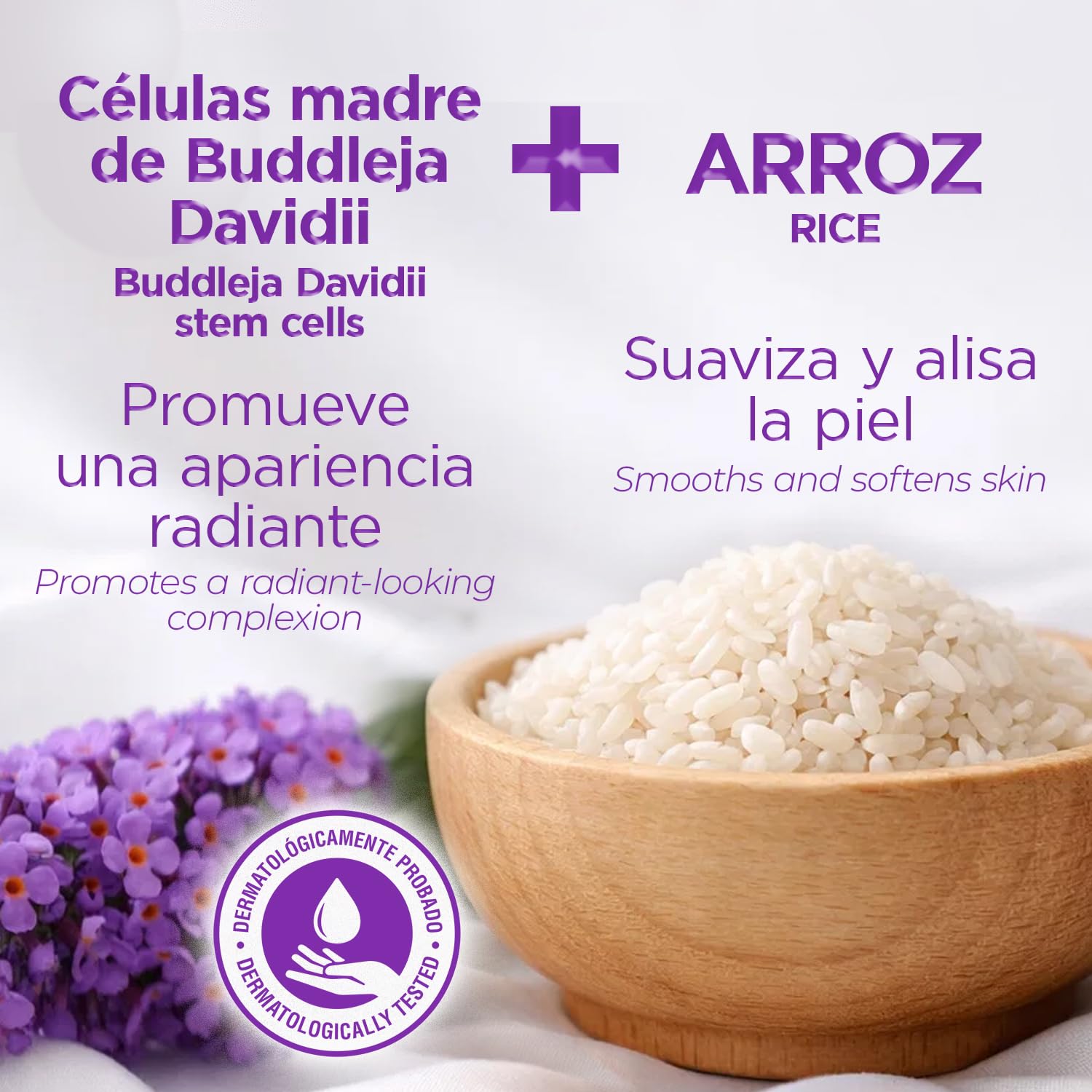 TEATRICAL rice extract close-up emphasizing brightening and softening effect