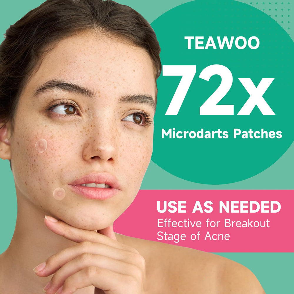 TEAWOO patches in a purse illustrating on-the-go acne spot treatment readiness