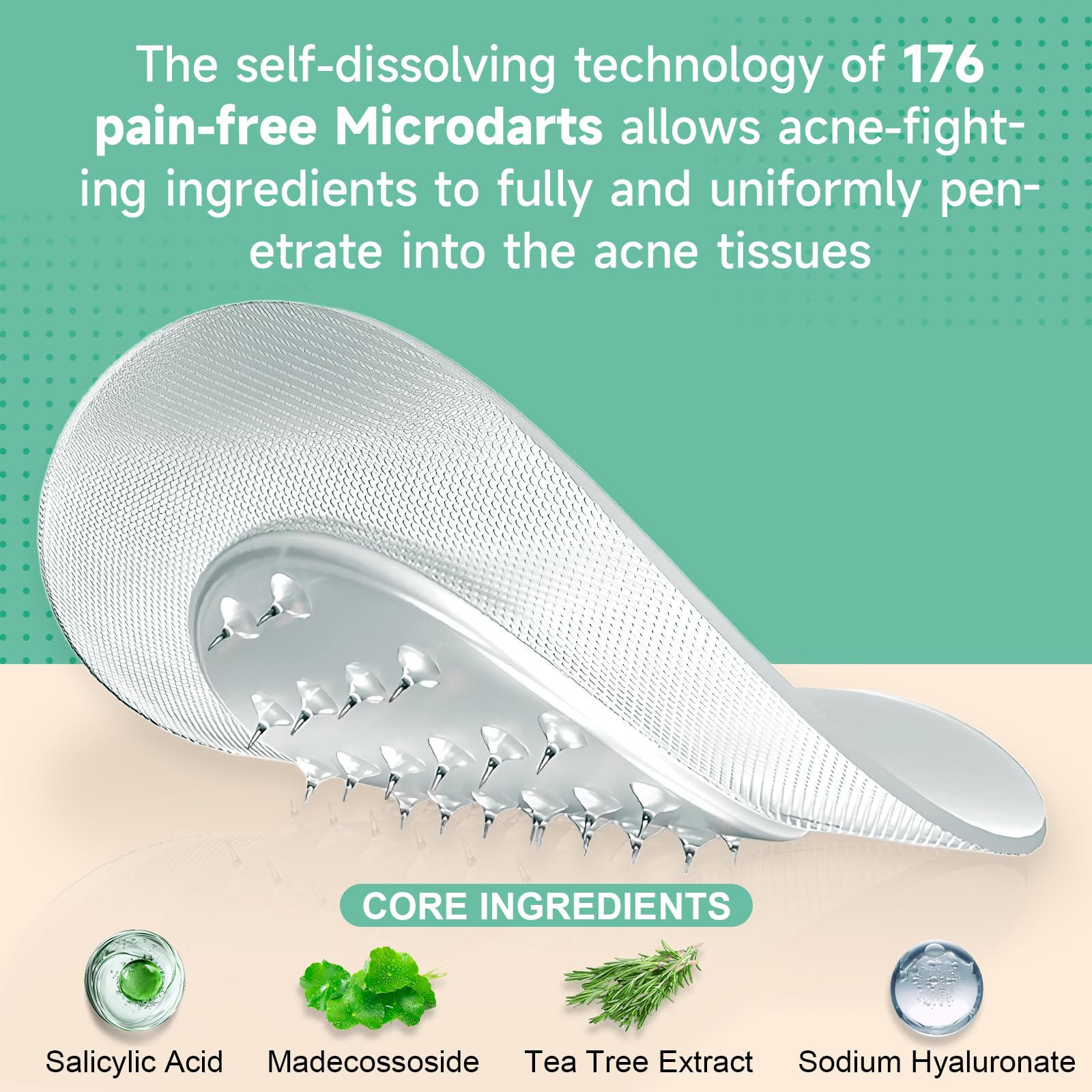 TEAWOO patch applied to cheek demonstrating secure adhesion and discreet wear