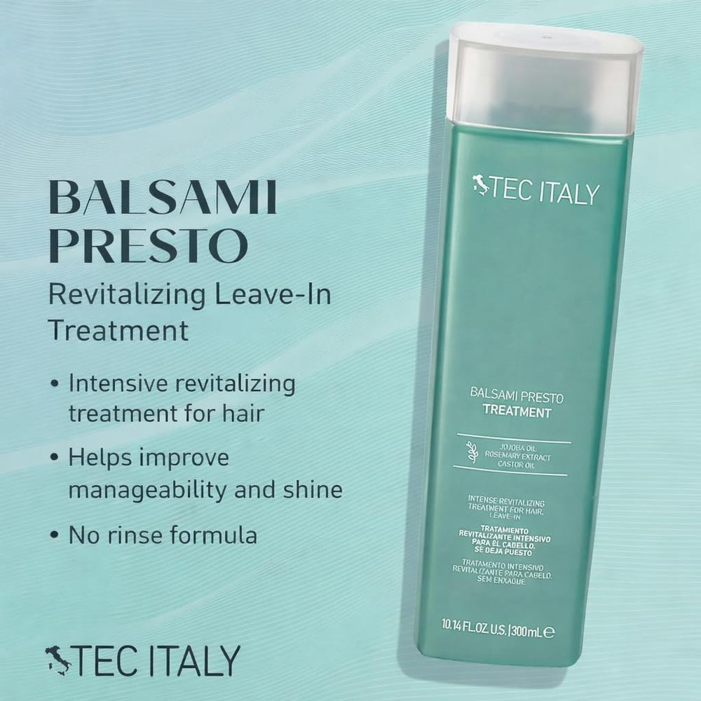 Tec Italy pump and cap detail highlighting easy dispensing and mess-free application benefit