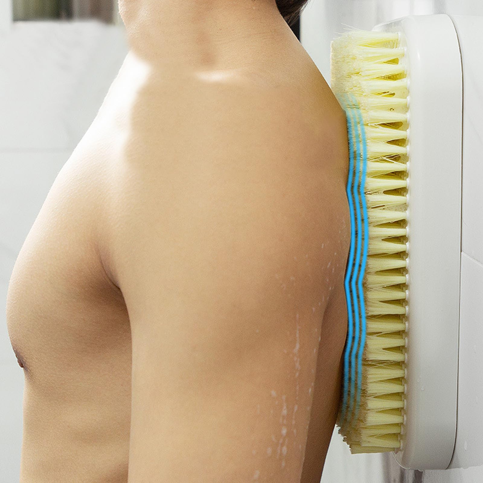 Tecbeauty side profile on shower tile showing low-profile secure mounting