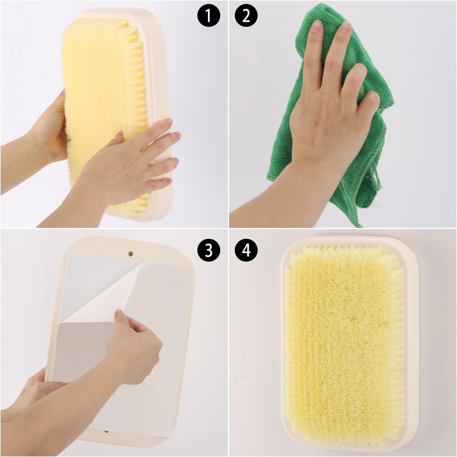 Tecbeauty size comparison with hand to show 30x20cm coverage for faster scrubbing