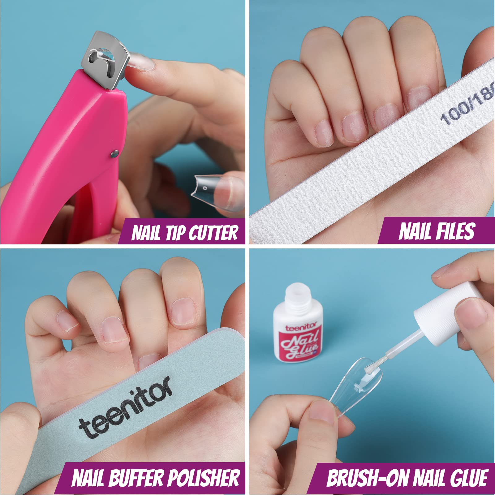 Teenitor glitter sequins and rhinestones box for vibrant nail embellishments