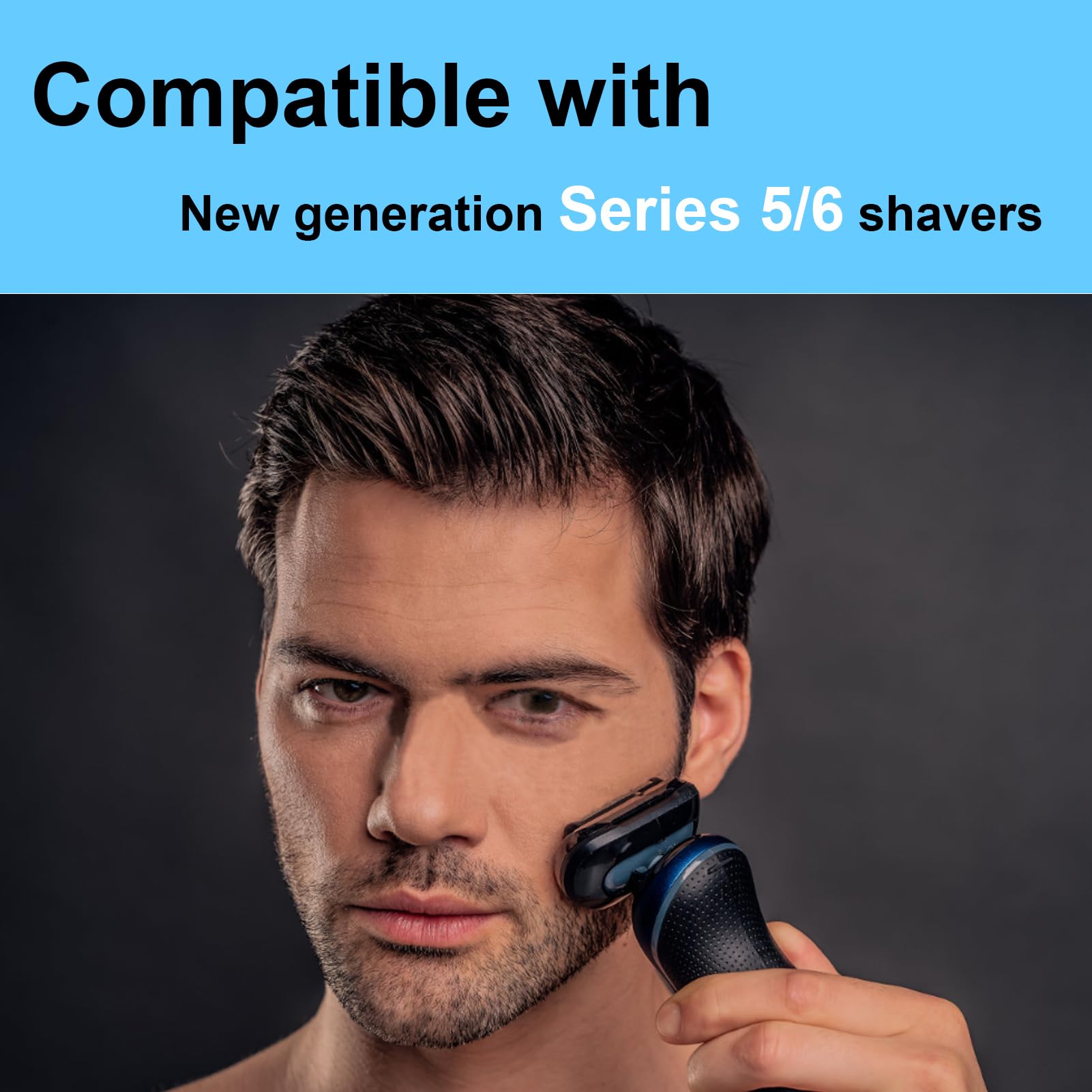 TEEYSO 53B mounted on Braun shaver demonstrating easy click-on installation