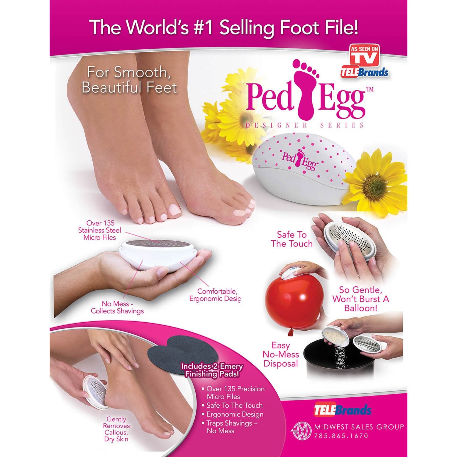 Telebrands Ped Egg open collection chamber demonstrating no-mess storage and easy cleaning benefit