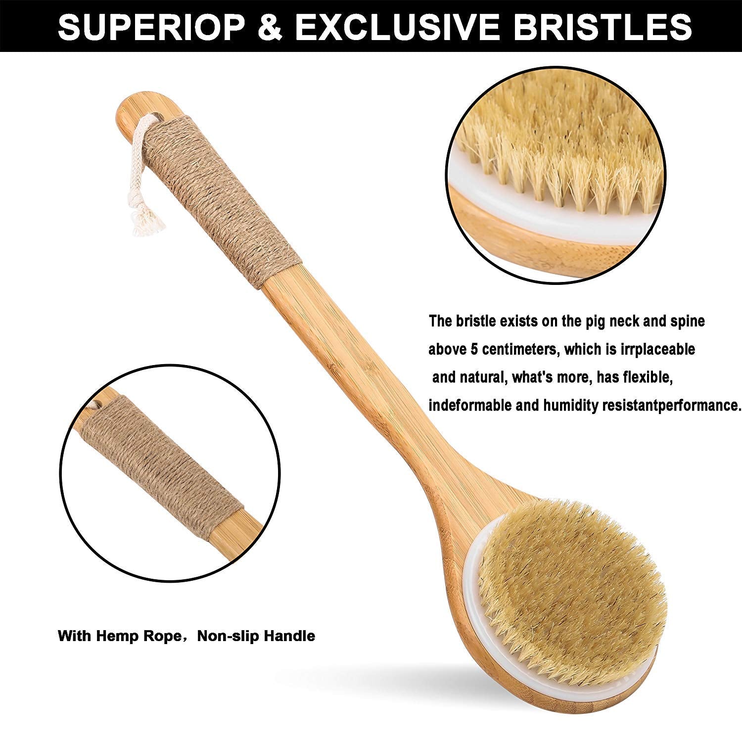 TEMEAYE brush in use reaching back to demonstrate extended reach benefit
