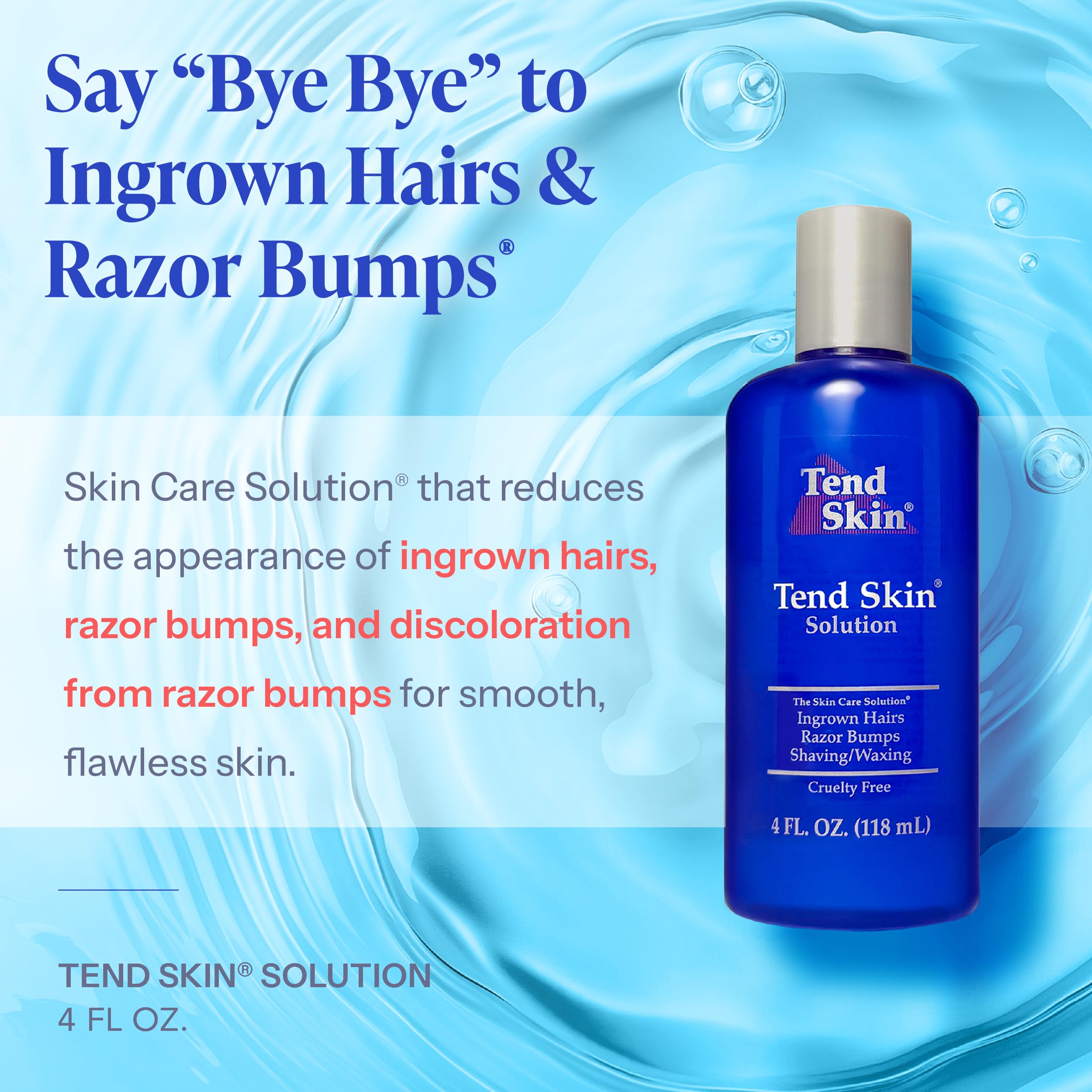 Tend Skin label close-up highlighting brand and purpose