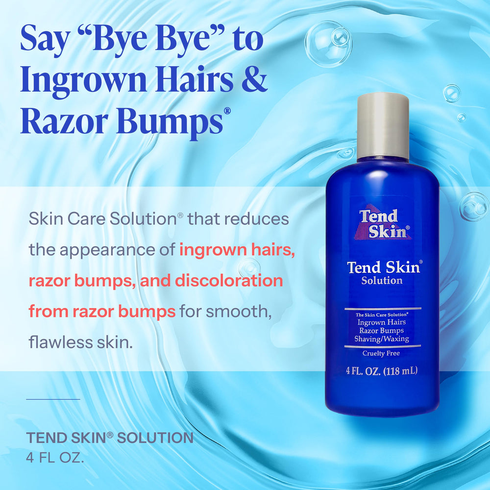 Tend Skin label close-up highlighting brand and purpose