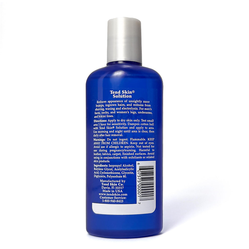 Tend Skin bottle on bath counter for convenient aftershave care