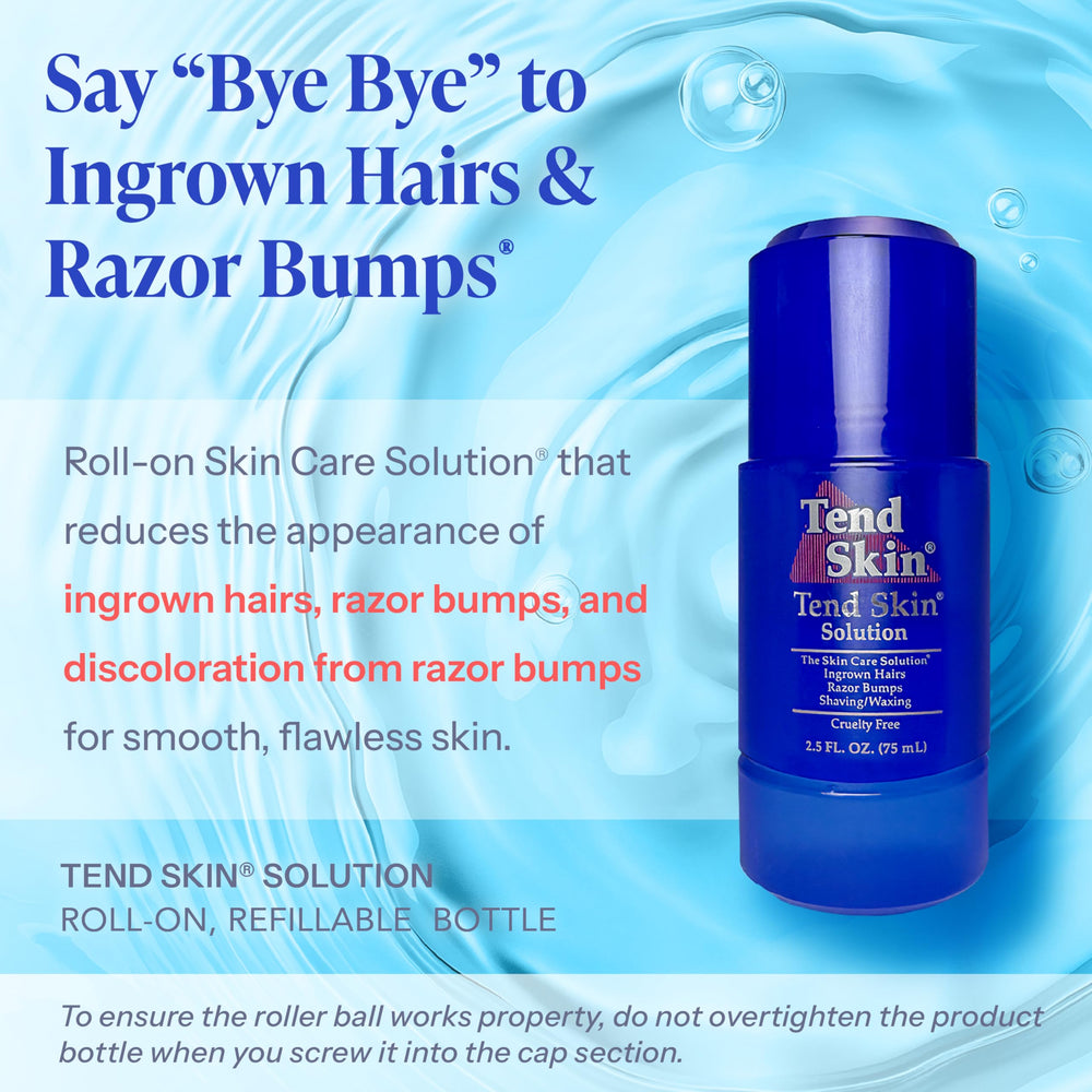 Tend Skin roll-on application close-up demonstrating precise, mess-free treatment