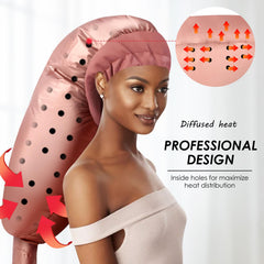 TEPENAR bonnet in use with rollers for handsfree setting and even heat distribution