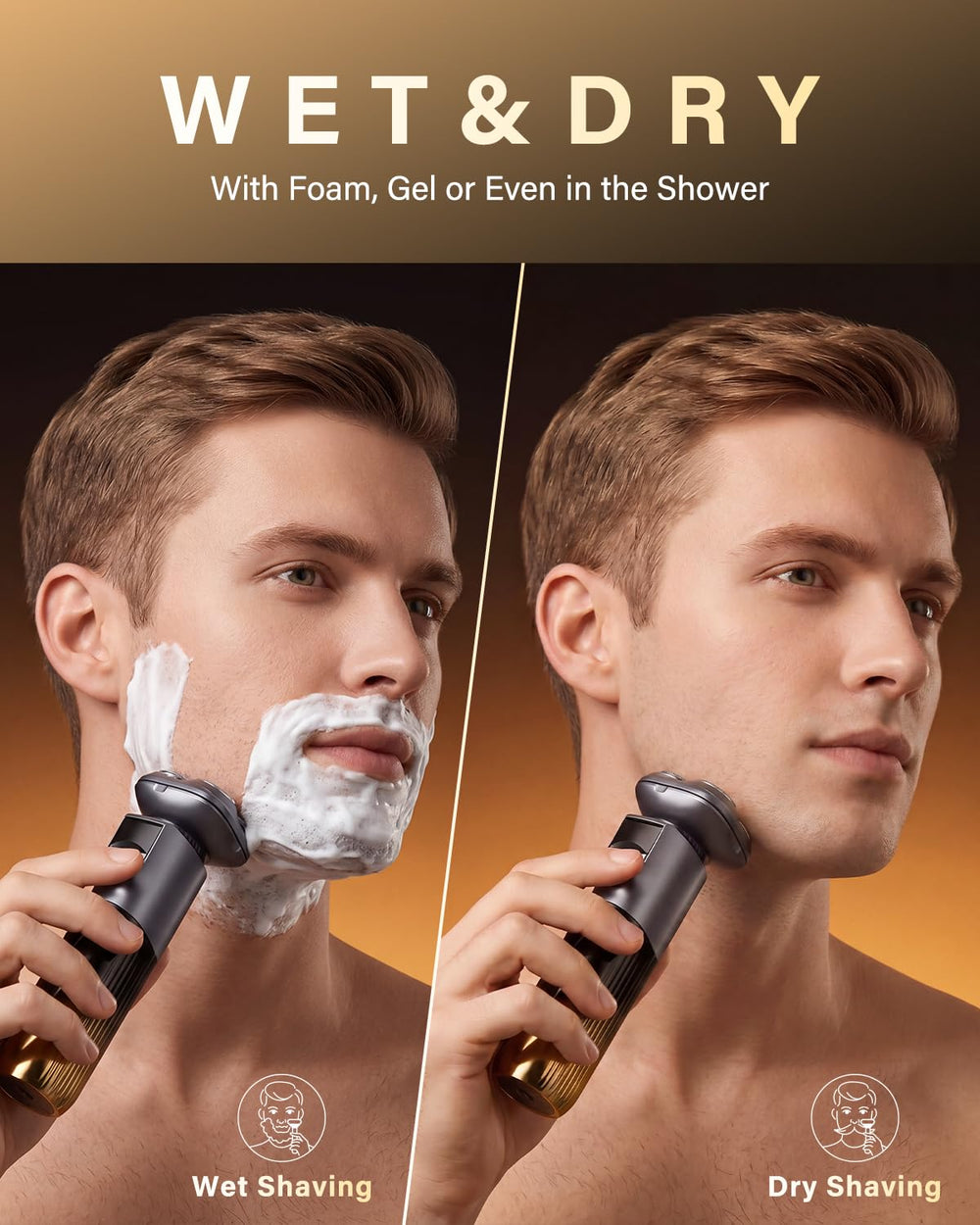 TEPOTZ floating 4D rotary heads top view for contour-following shave