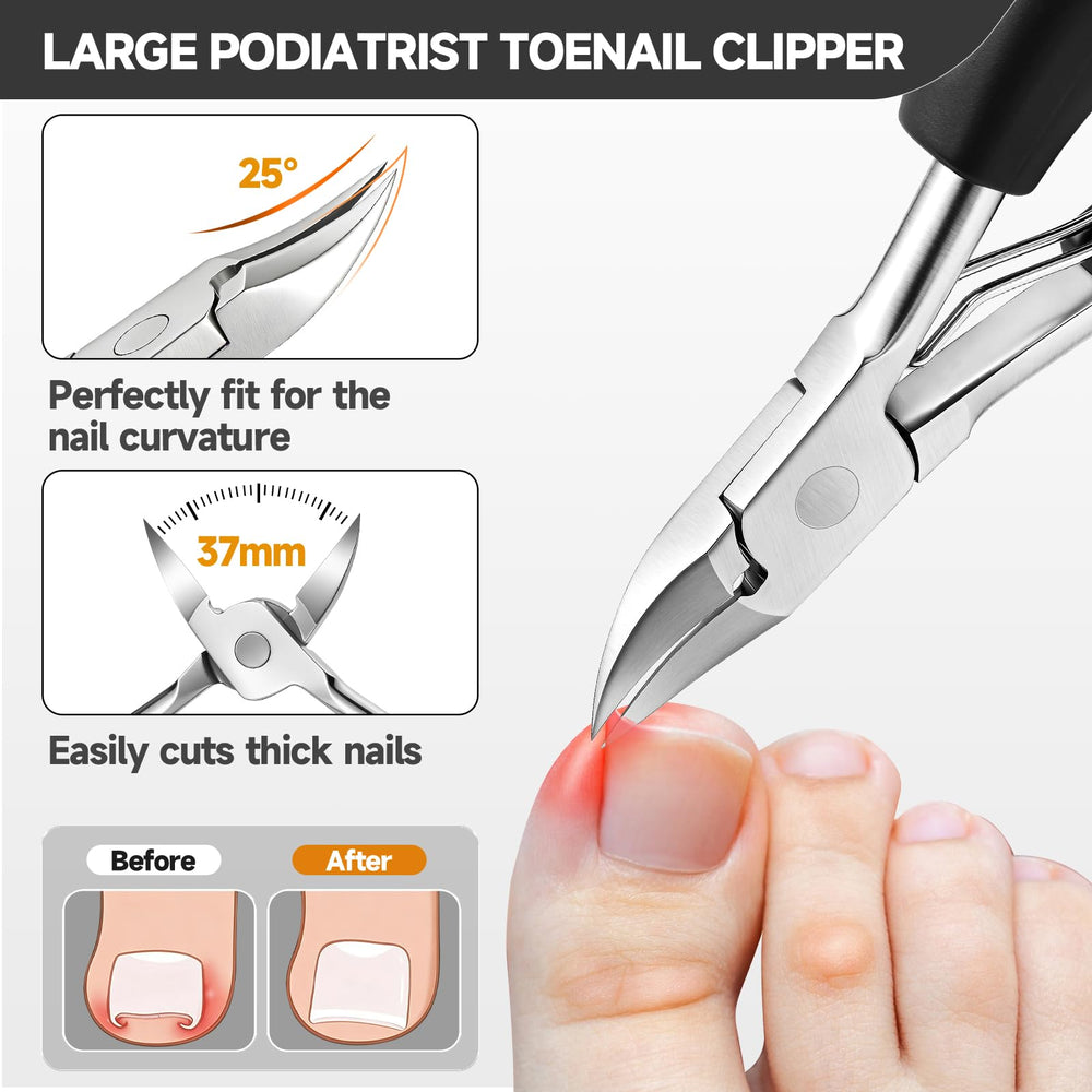 TEPRETER wide jaw and slanted clippers side view showing stable grip and cutting precision