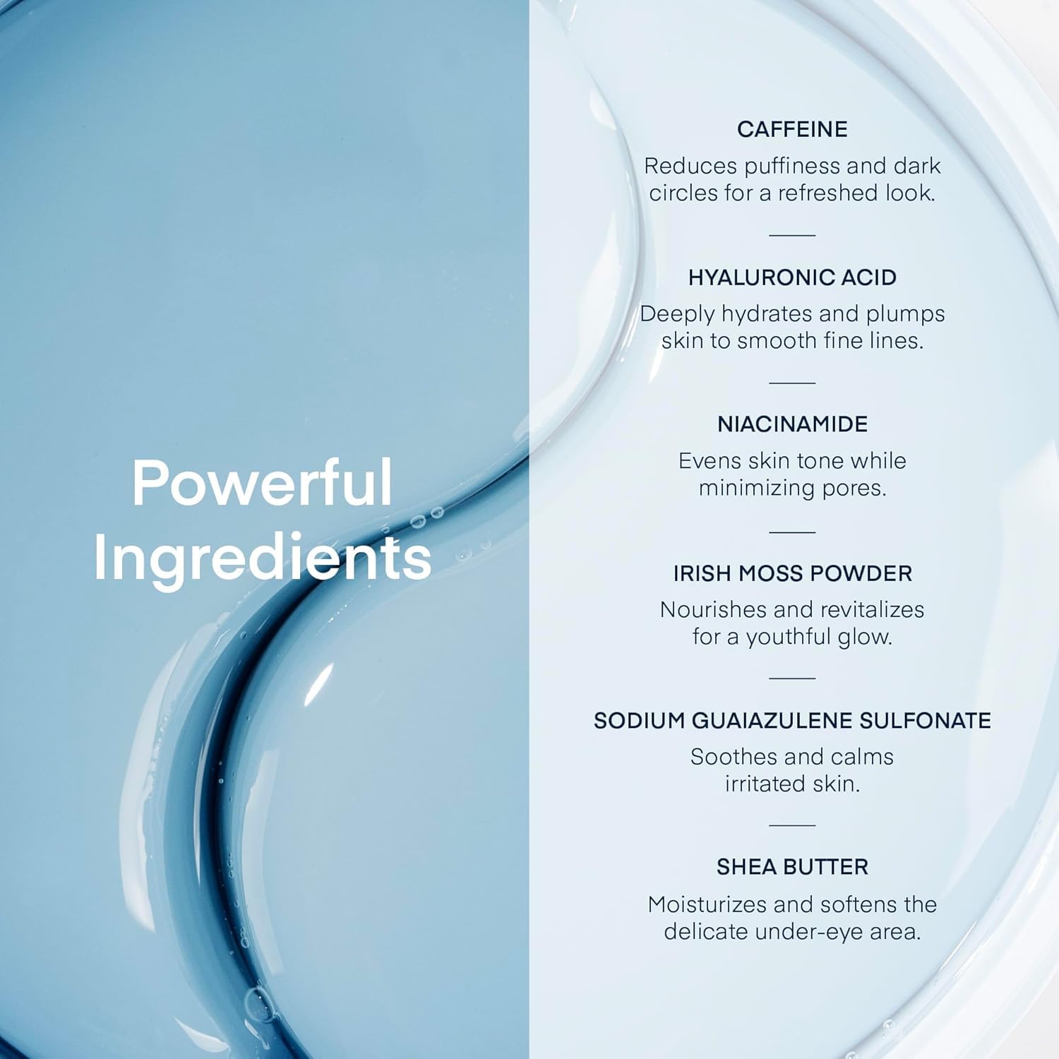 Terez & Honor patch applied under eye demonstrating instant refresh
