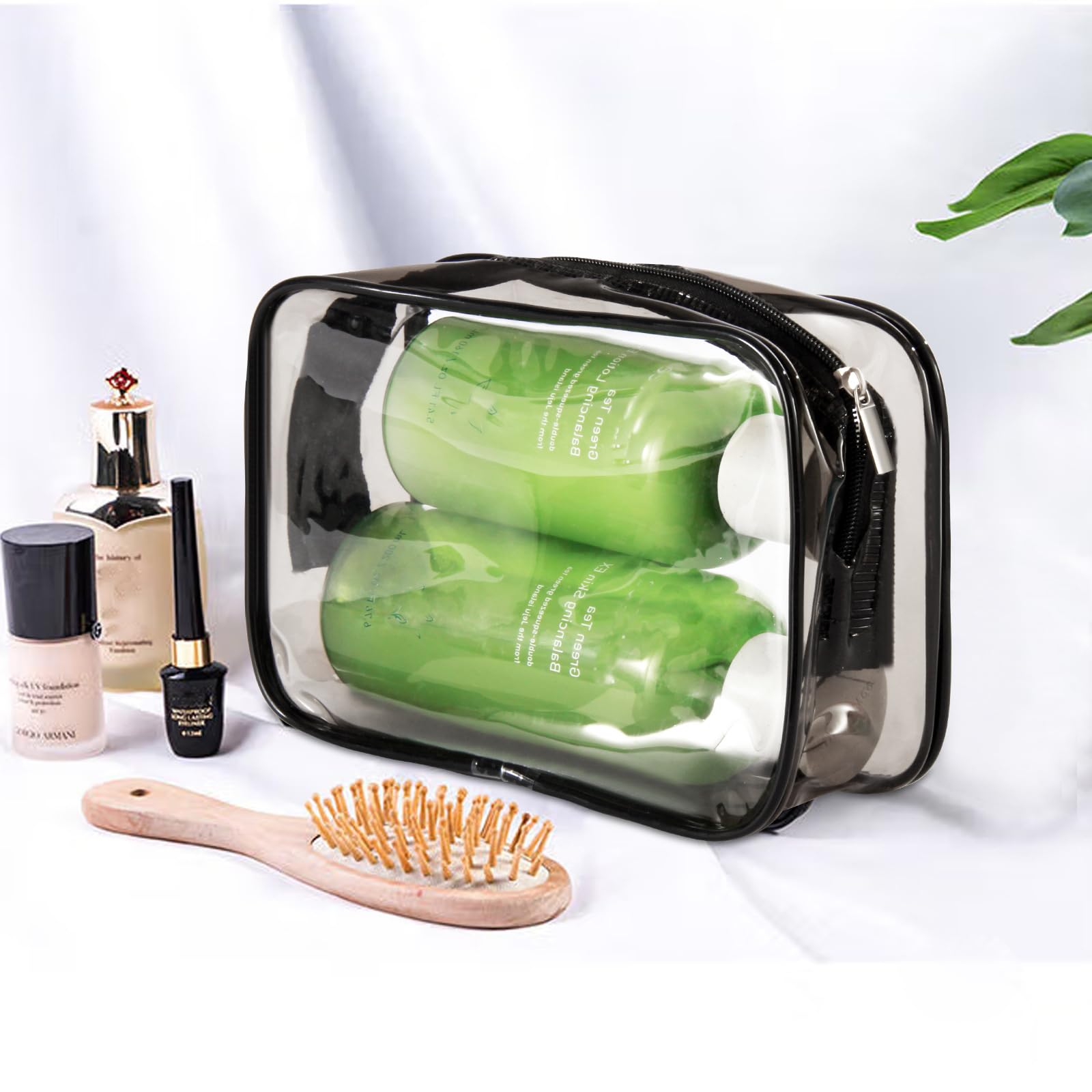 Tergy bags on bathroom vanity showing tidy storage and visibility benefit