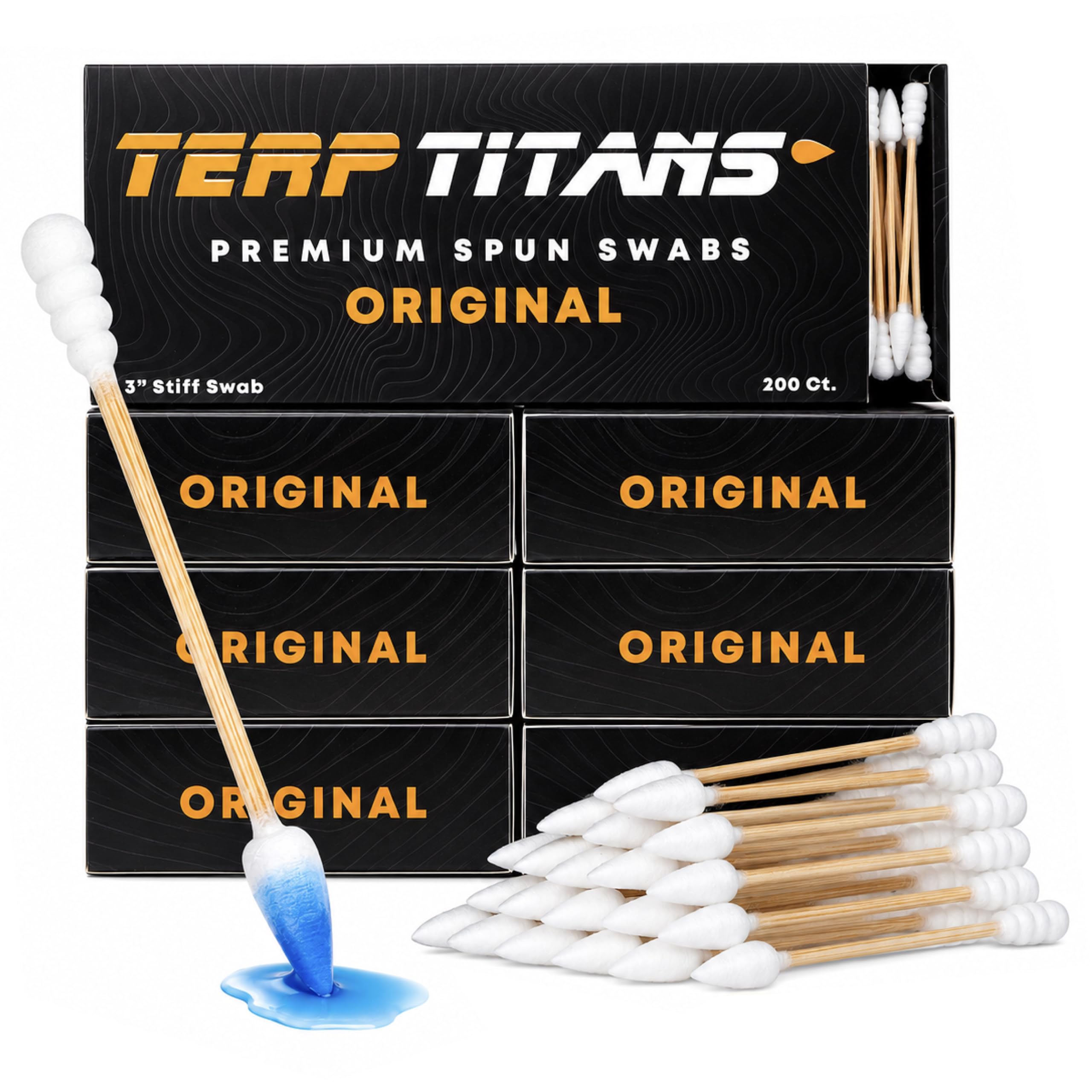 Terp Titans front packaging showing six 200-count boxes and brand clarity