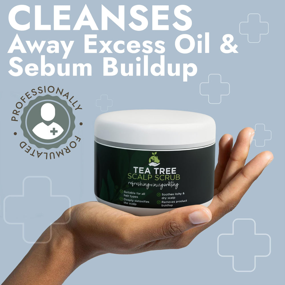 Terramed Just Think Comfort scrub in hand ready to apply for gentle exfoliation