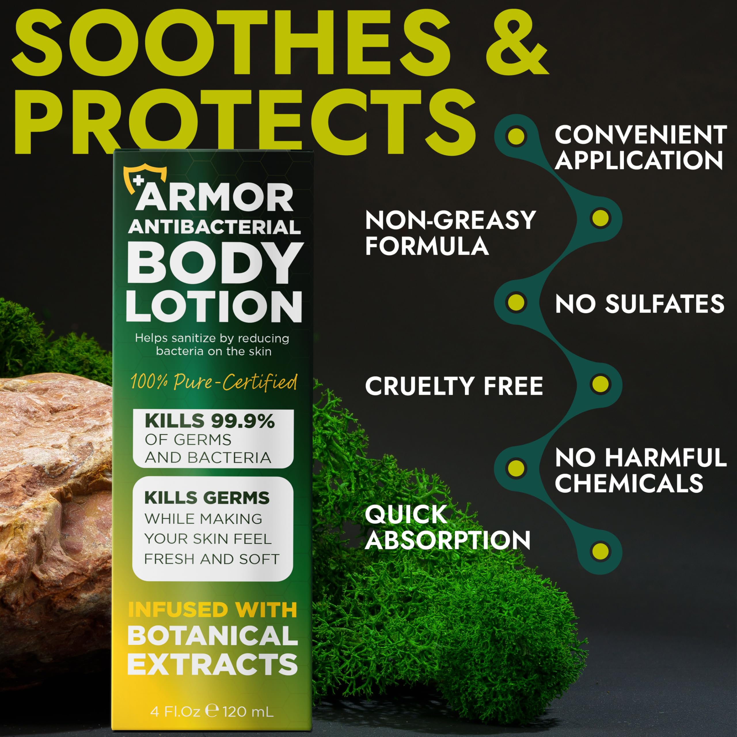 Terramed Just Think Comfort close-up label highlighting ingredient and protection info