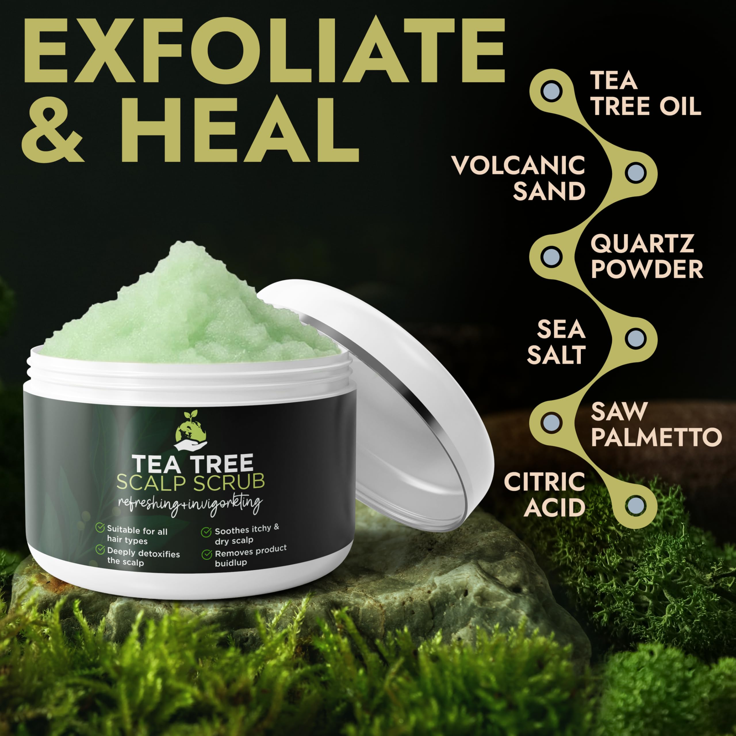 Terramed Just Think Comfort with tea tree leaves highlighting natural refreshing benefit