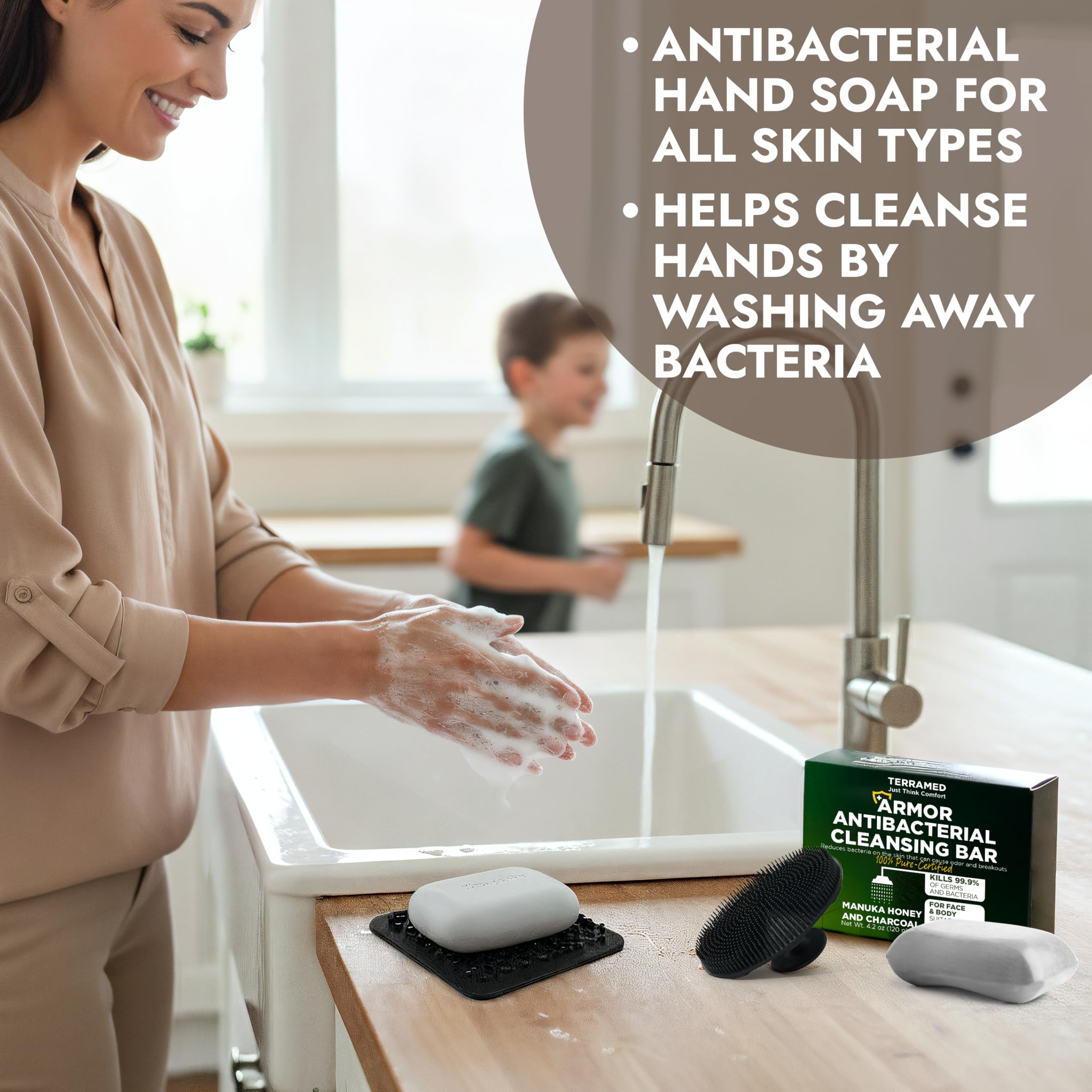Terramed soap placed in a travel case for convenient on-the-go hygiene