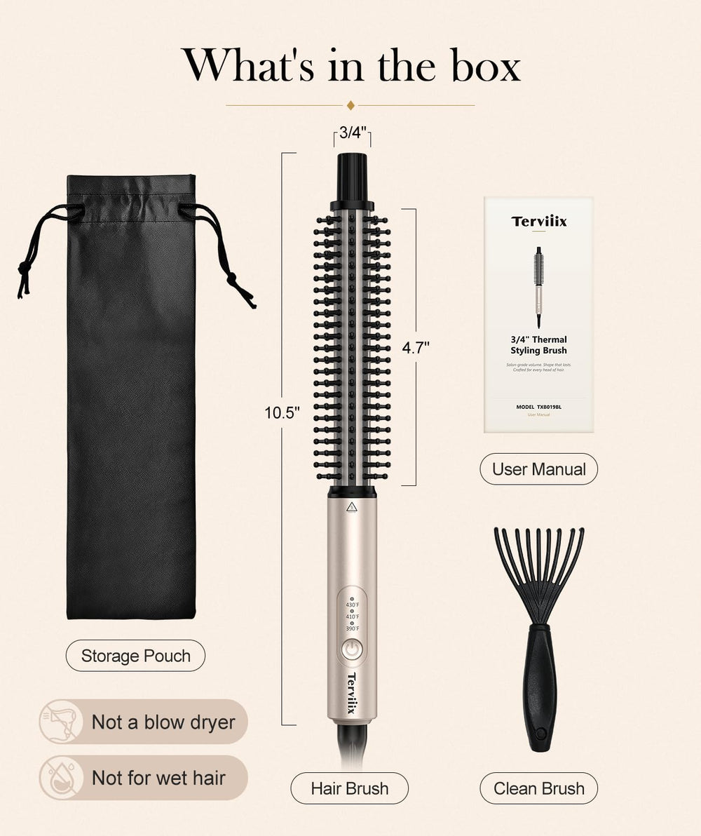 Terviiix packaging and manual displaying included brush, cleaner and guide