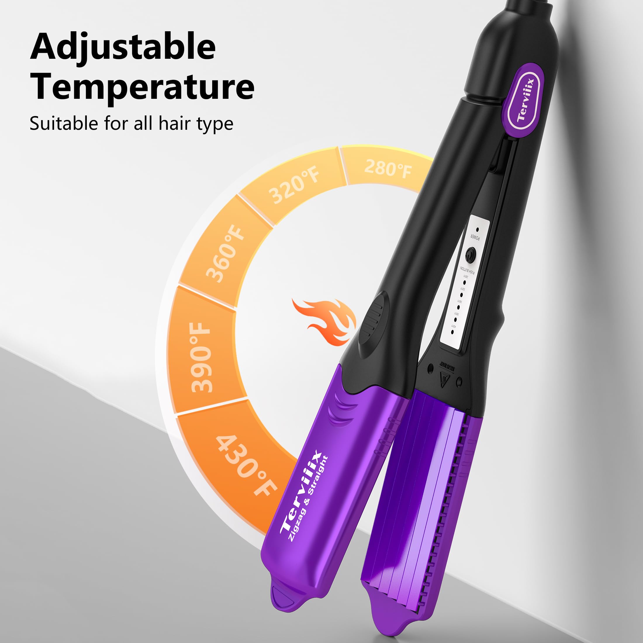 Terviiix temperature controls and display for precise heat settings and safe styling