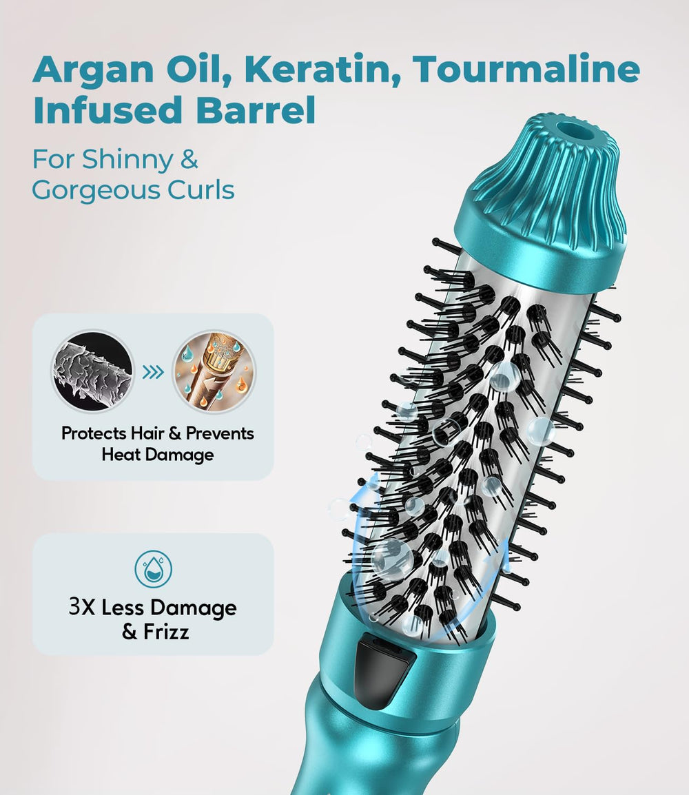 Terviiix tourmaline ceramic barrel close-up for even heat and reduced frizz benefit