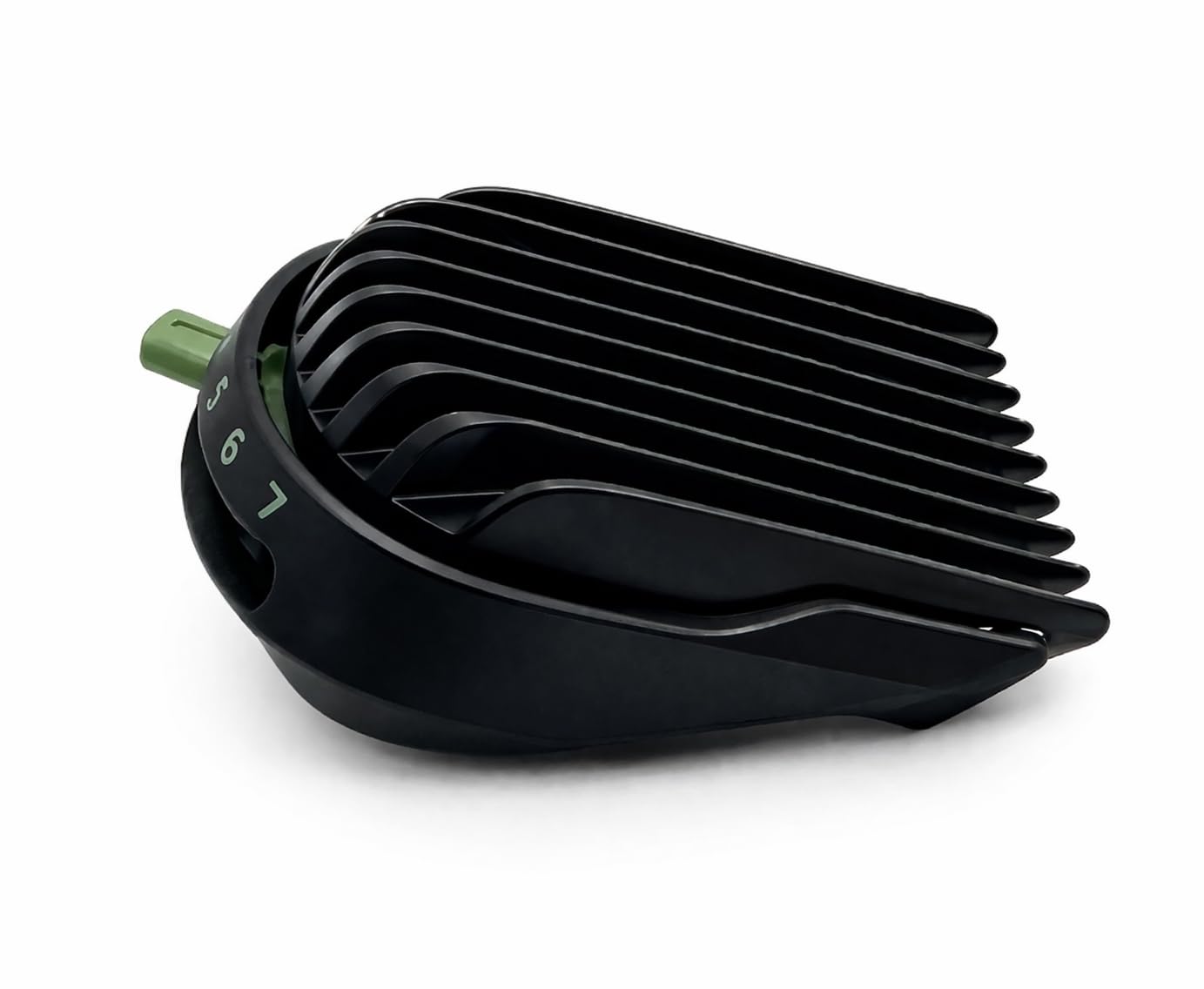 testbrands guard comb mounted on Philips Norelco trimmer in use, delivers consistent 3–7mm lengths