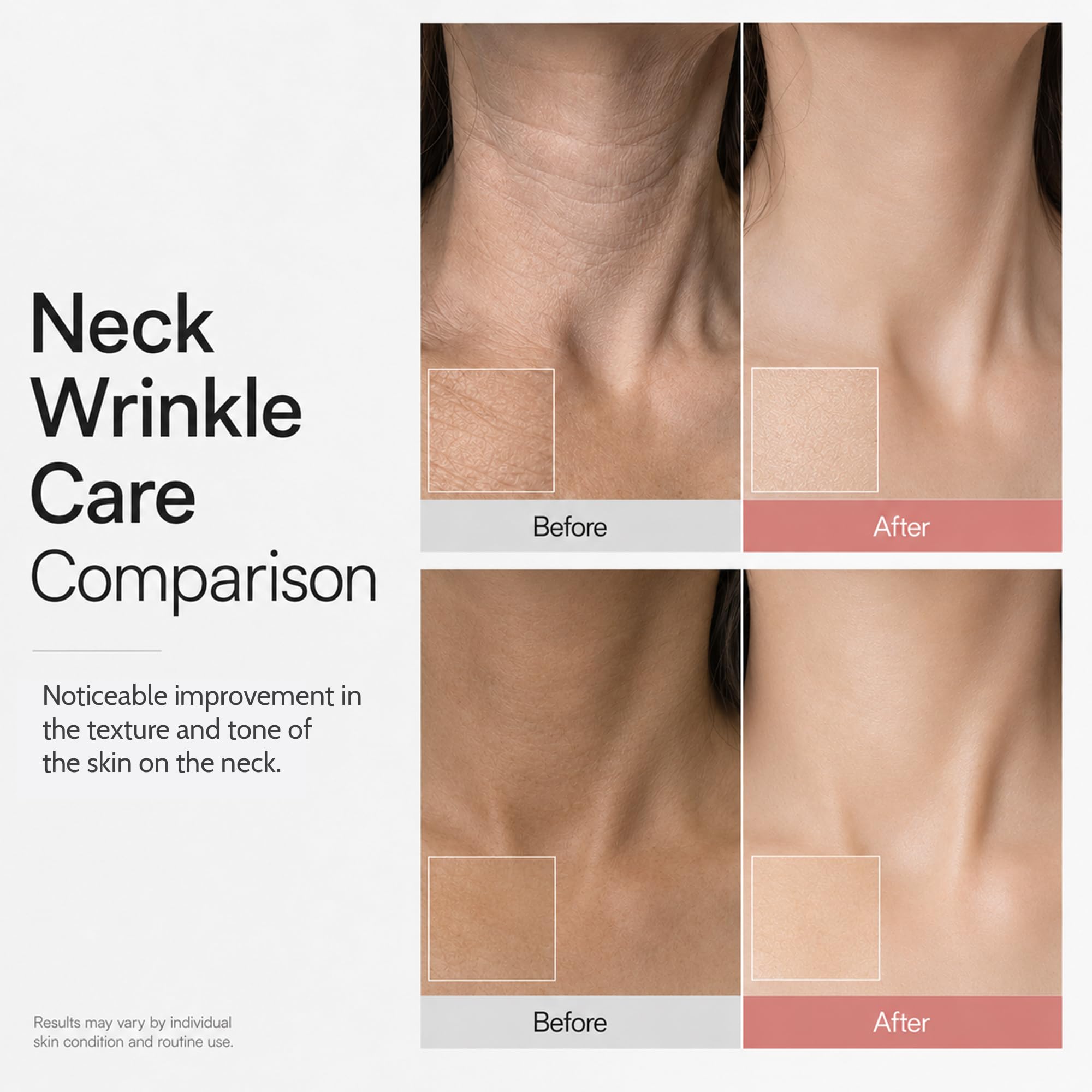 Tetea products applied to neck during morning routine for visible smoothing