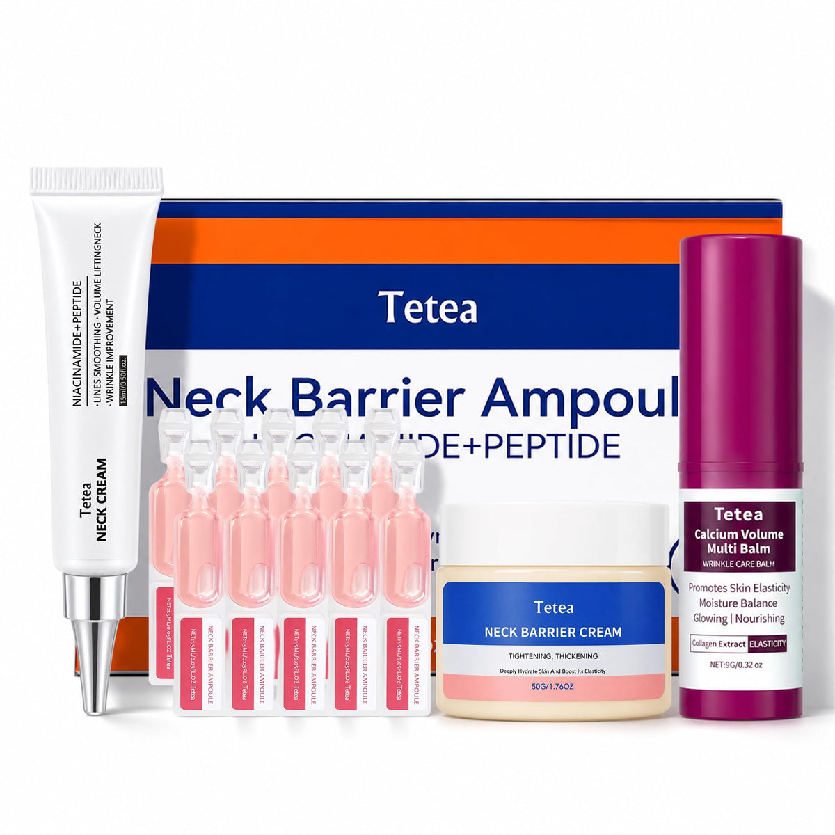 Tetea front packaging of neck care set showing kit and benefits