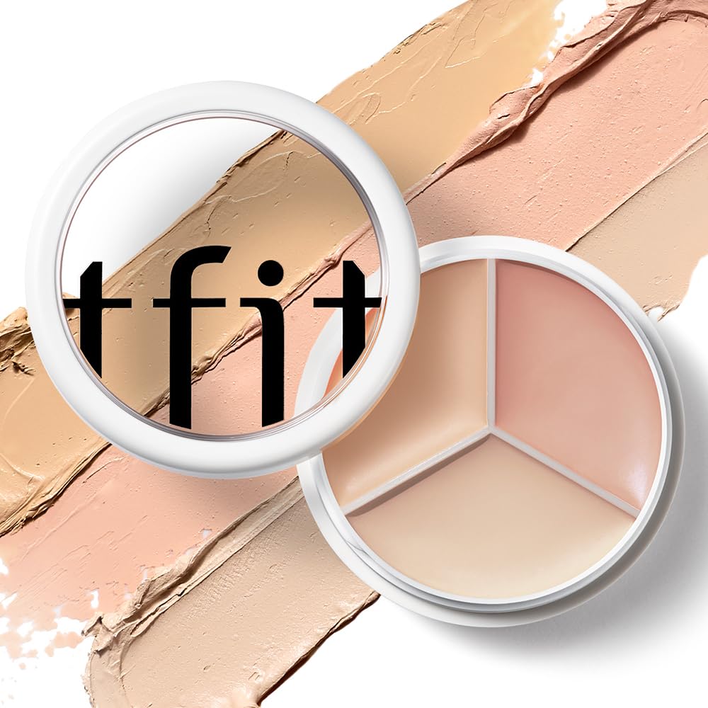 TFIT palette open displaying three cool-toned concealer shades for precise correction