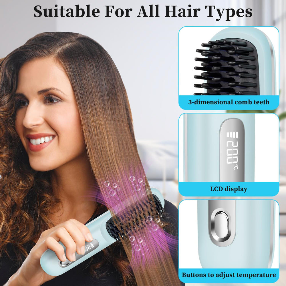 TFITWL Go Brush Pro comb-tooth matrix detail showing rounded teeth to prevent tangles and reduce friction