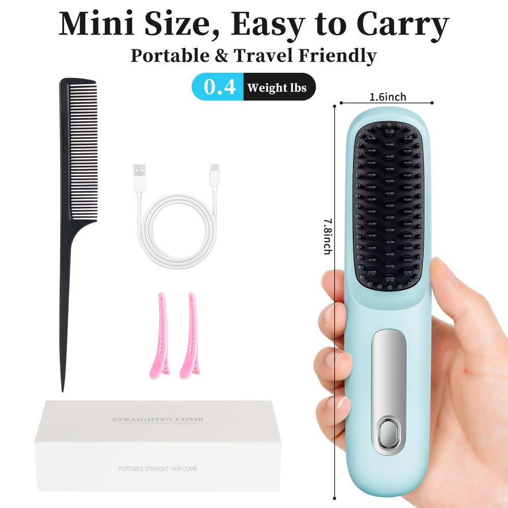 TFITWL Go Brush Pro before-and-after hair texture showing reduced frizz and increased shine