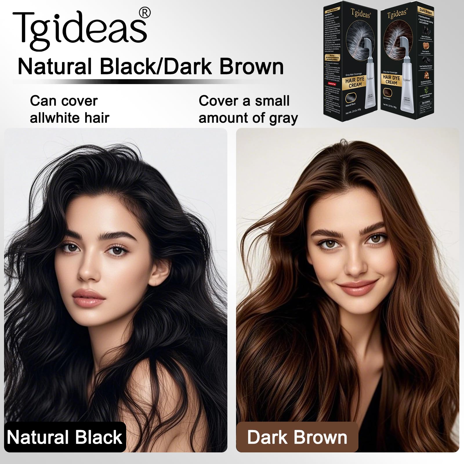 Tgideas applying cream to roots with comb for targeted gray coverage and minimal mess