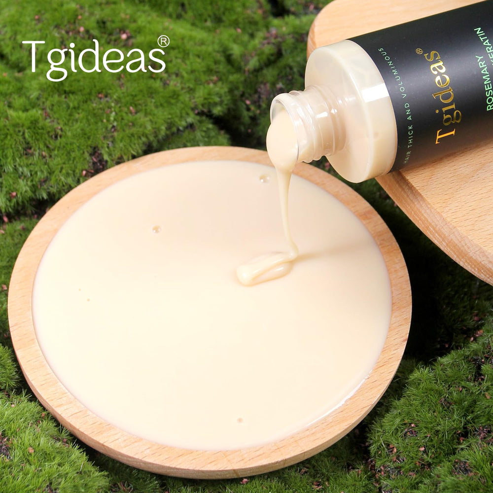 Tgideas two bottles styled on bathroom counter ready for routine use