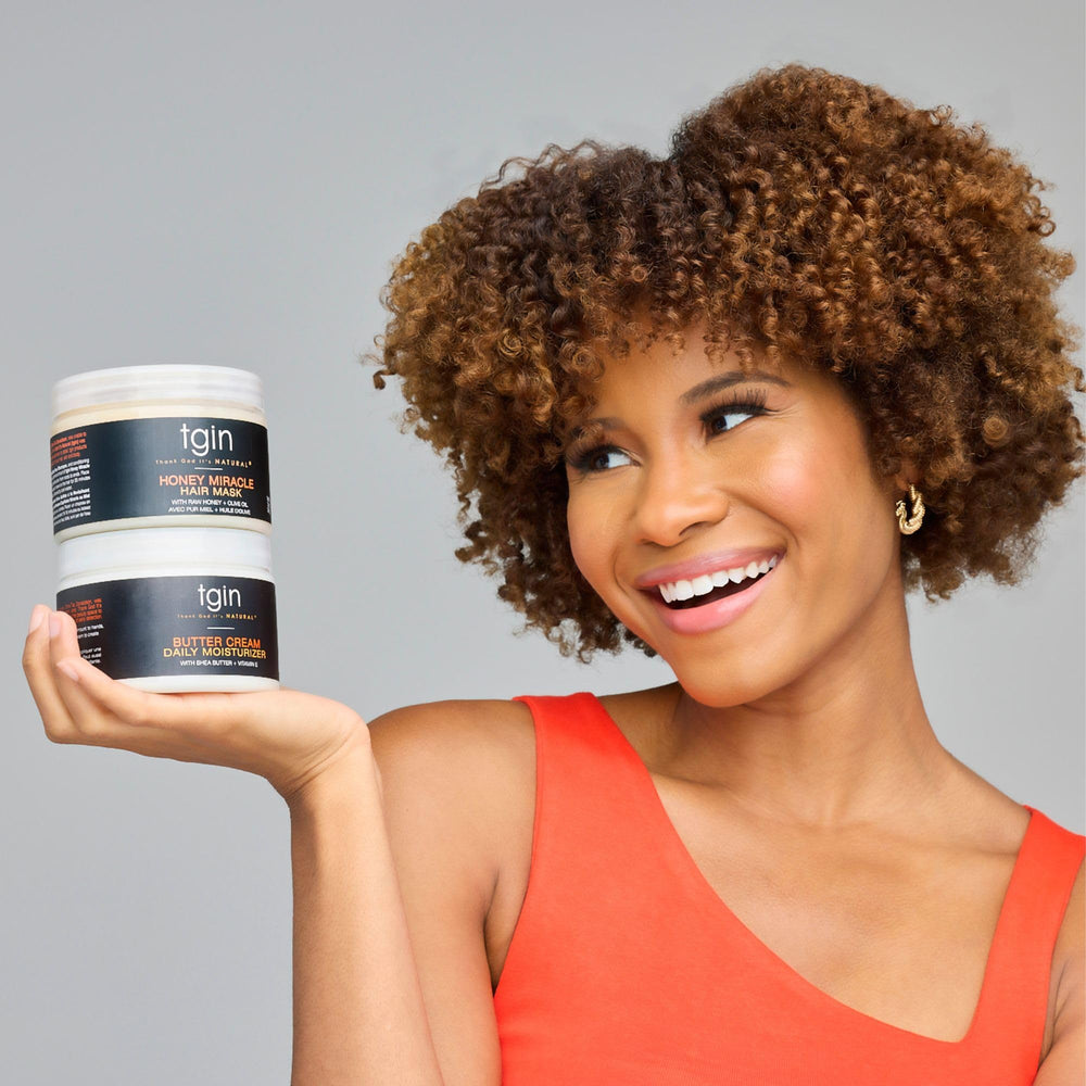 tgin application on curly hair improving definition and slip