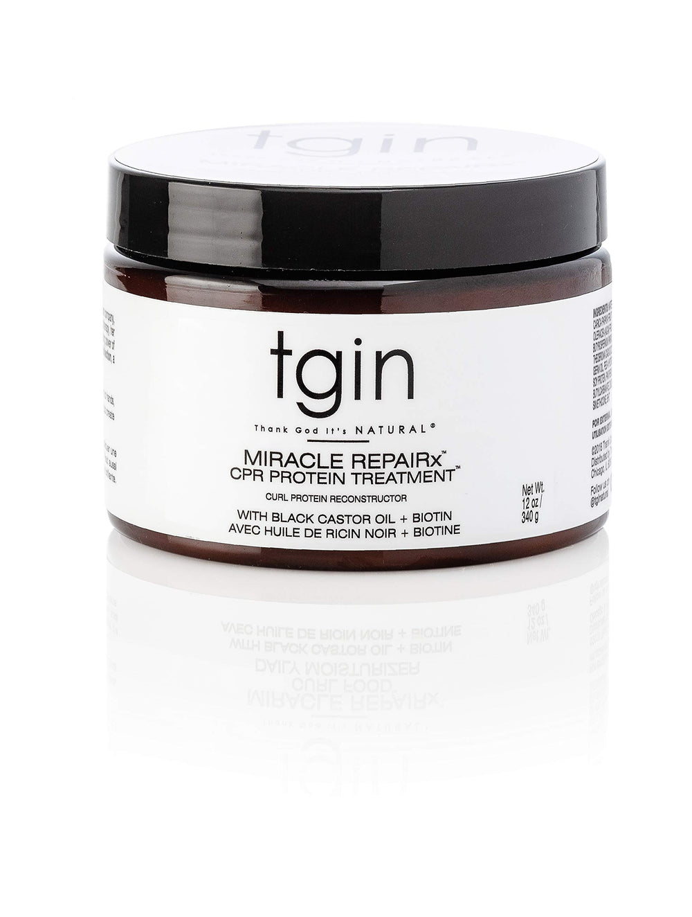 tgin front packaging showing 12 oz tub and brand benefit of repair