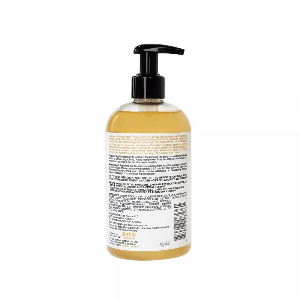 tgin bottle on shower shelf styled in bathroom showing ready-to-use scalp care
