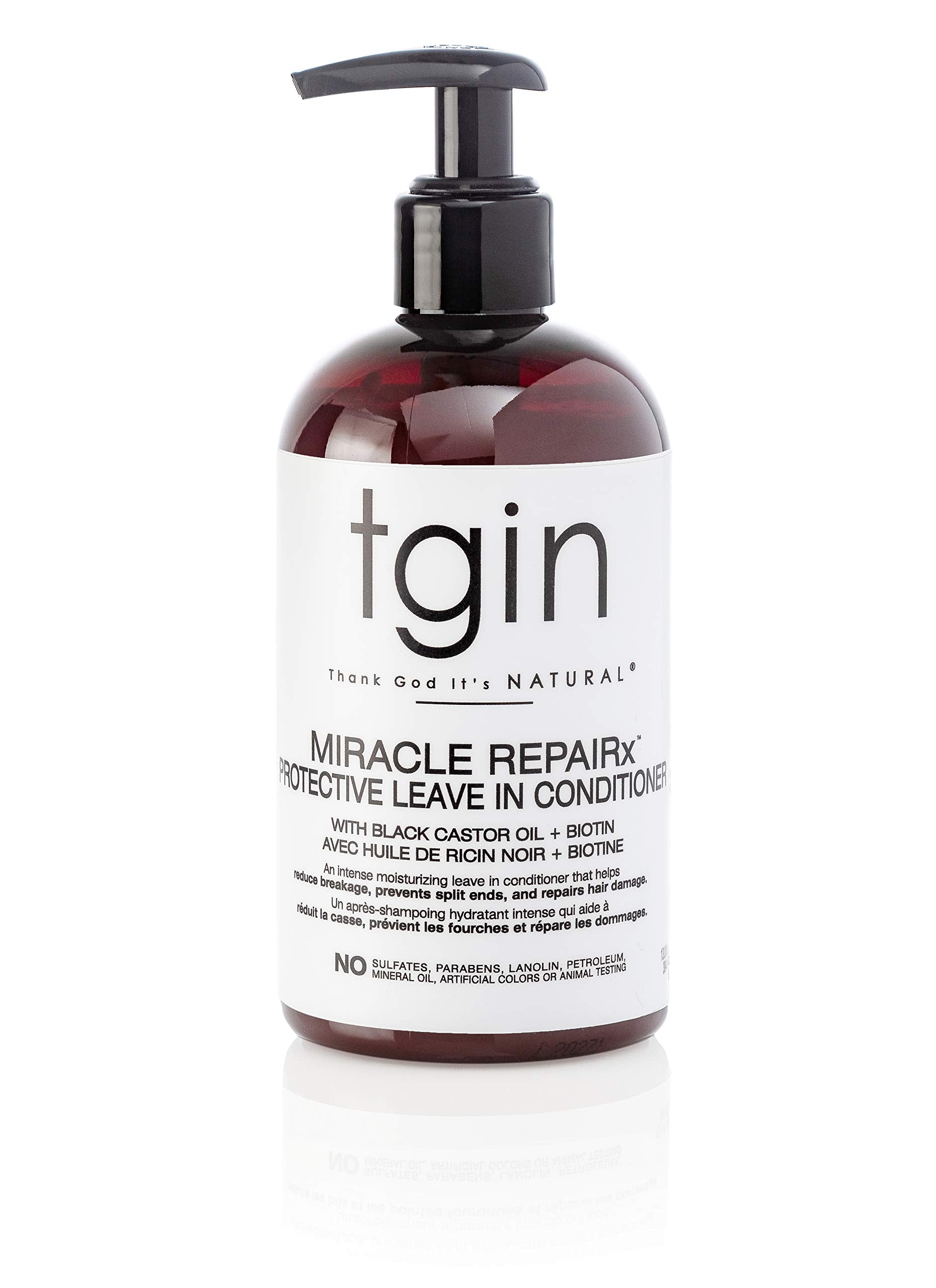 tgin bottle front label showing product name and size, highlights clean ingredients
