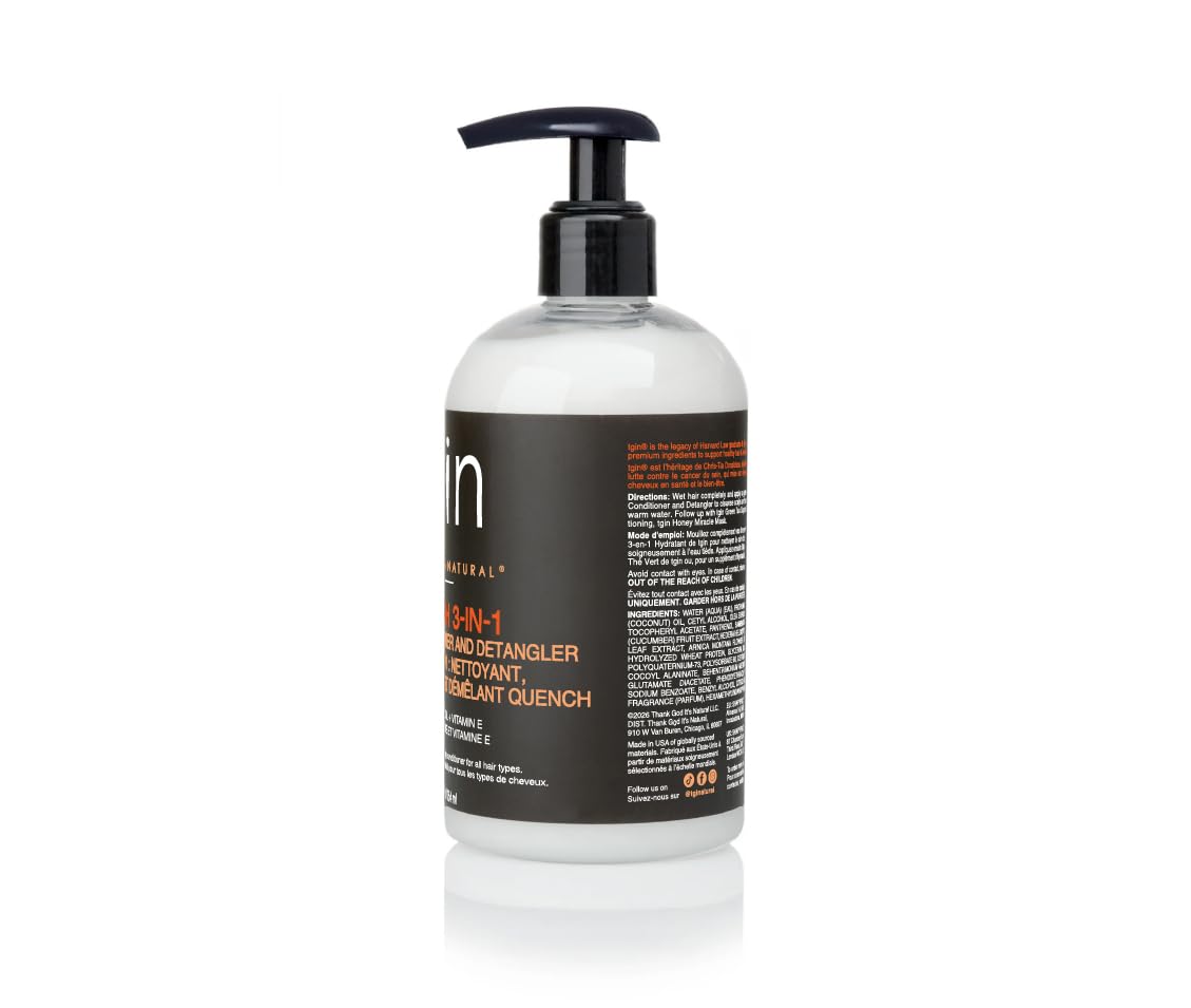 Thank God It's Natural back label with directions and ingredient highlights