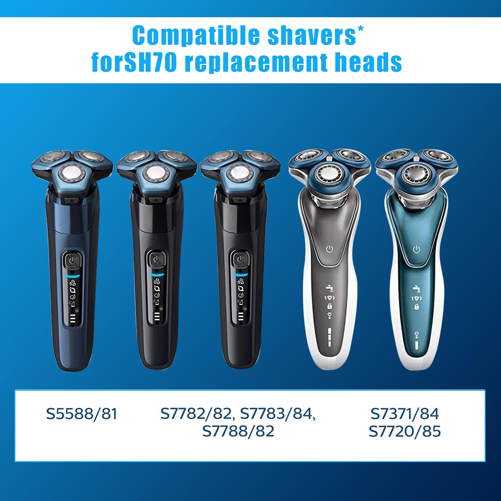 TGSBHIO six replacement heads arranged to show included quantity and convenient spares
