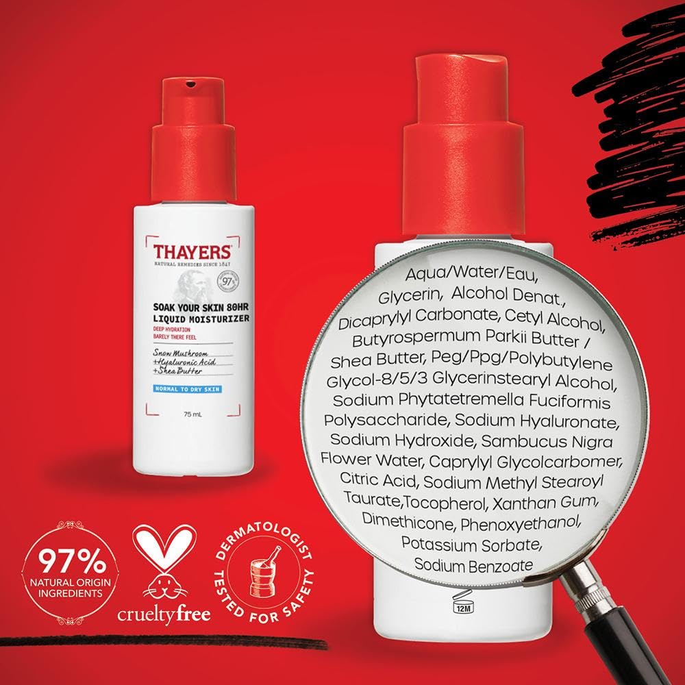 THAYERS size comparison next to credit card showing travel-friendly convenience