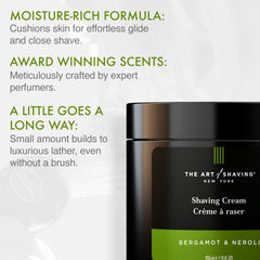 The Art of Shaving creamy rich lather showing smooth glide and protection